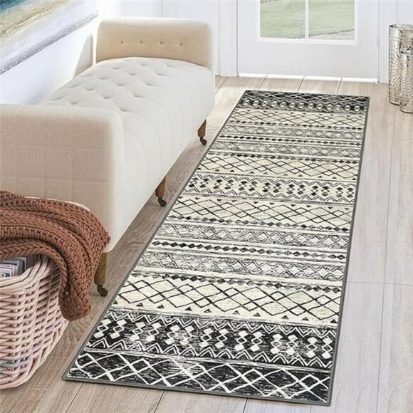 Boho Runner Rug 2x6 Moroccan Washable Non Slip Soft Hallway Kitchen Carpet - Picture 7 of 7